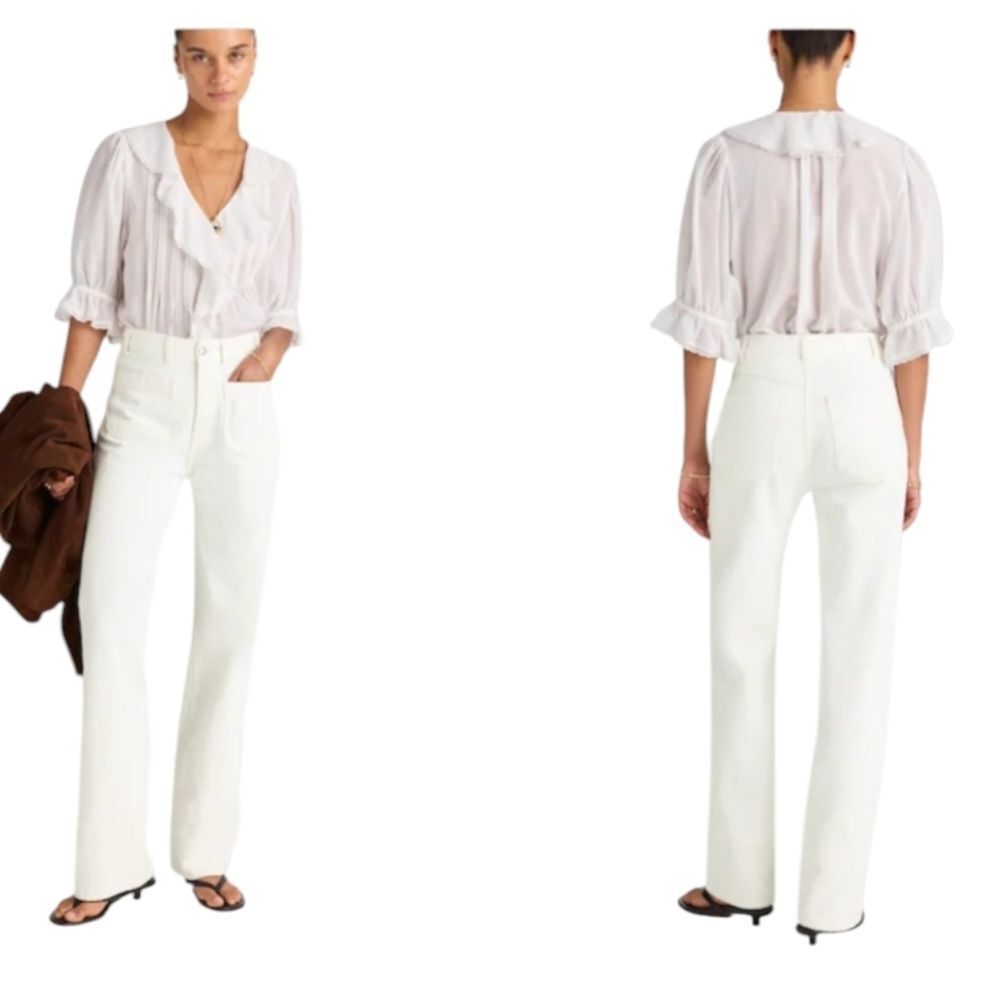 Nwt Madewell Cleo Straight Jeans White High Rise Size